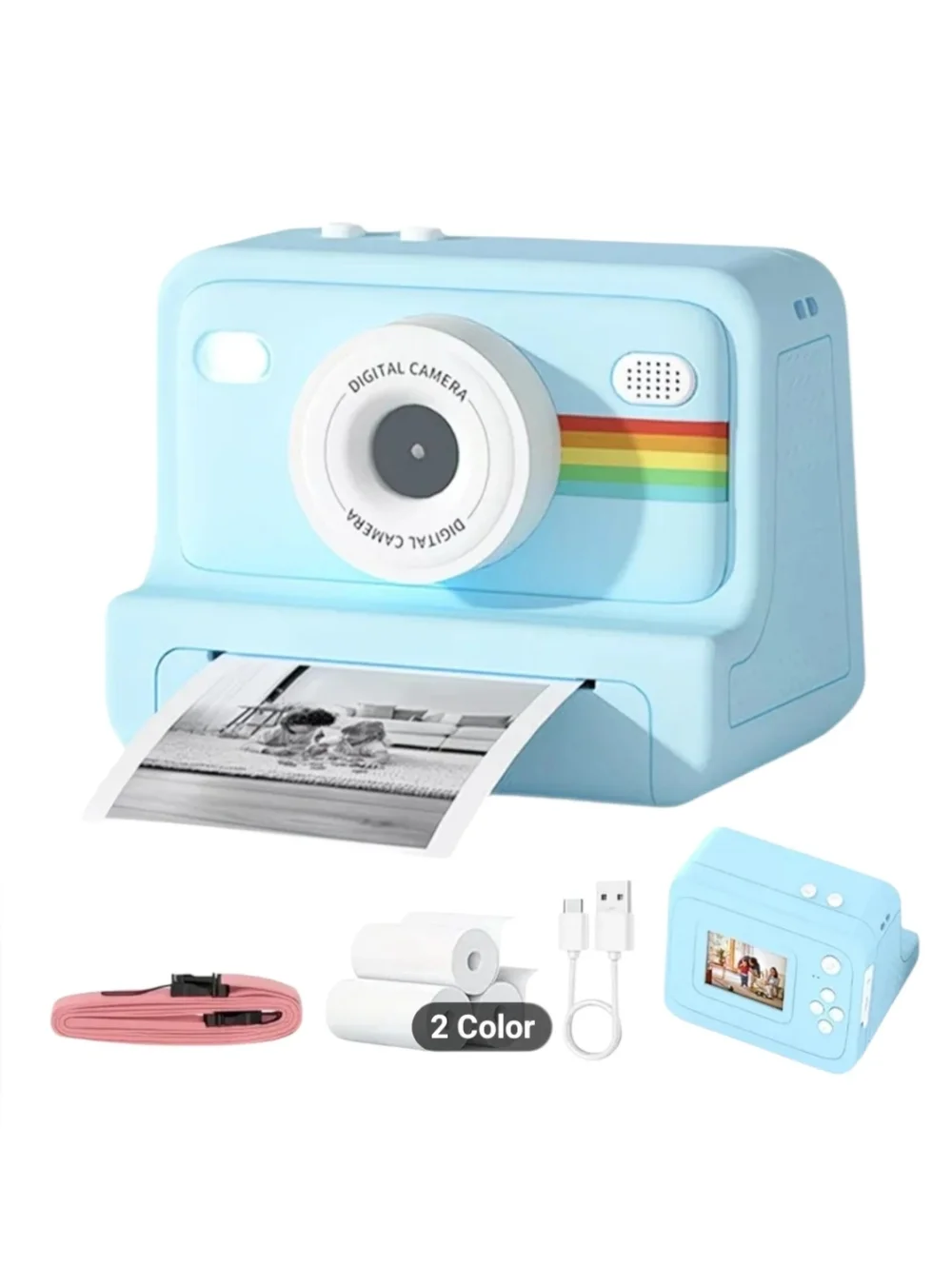 DIY Blue Instant 6X Zoom HD Video Recording Digital Camera